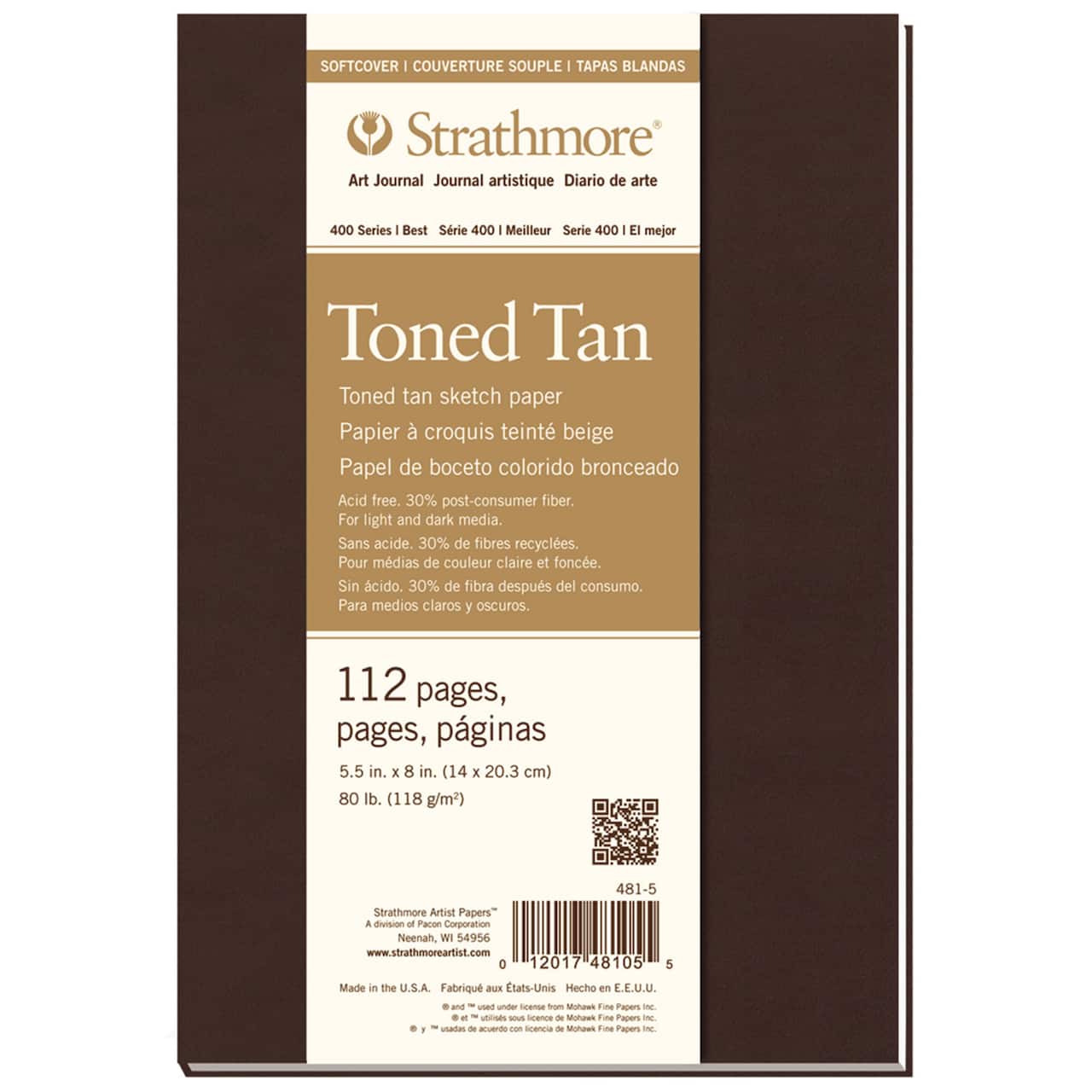 Strathmore® 400 Series Soft Cover Toned Tan Art Journal